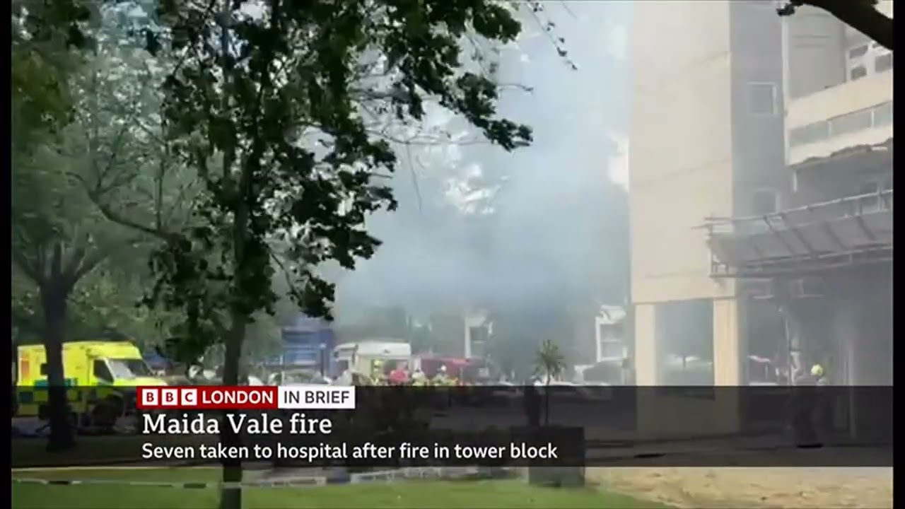 Seven in hospital as 100 firefighters battle tower block blaze (London/UK) 20/May/2026