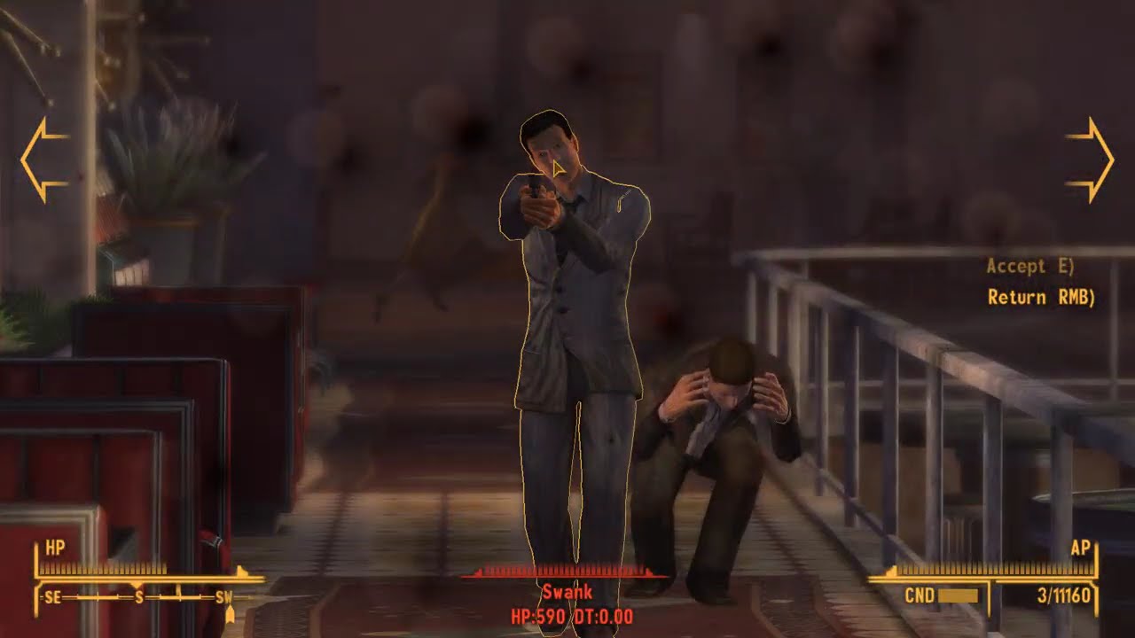 Fallout: New Vegas- Recovering the Platinum chip/Benny executed , gets messy.