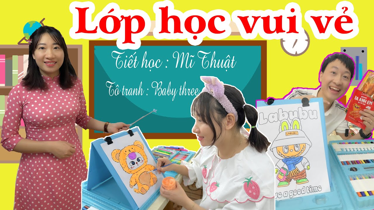 Lớp Học Vui Vẻ - Thử Thách Tô Tranh Baby Three & Người Bạn Tham Ăn | Tuyết Tuyết TV
