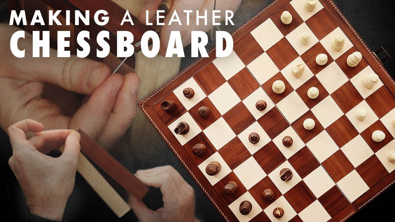 Making a LEATHER Chessboard | Box Stitching – Leather craft tutorial