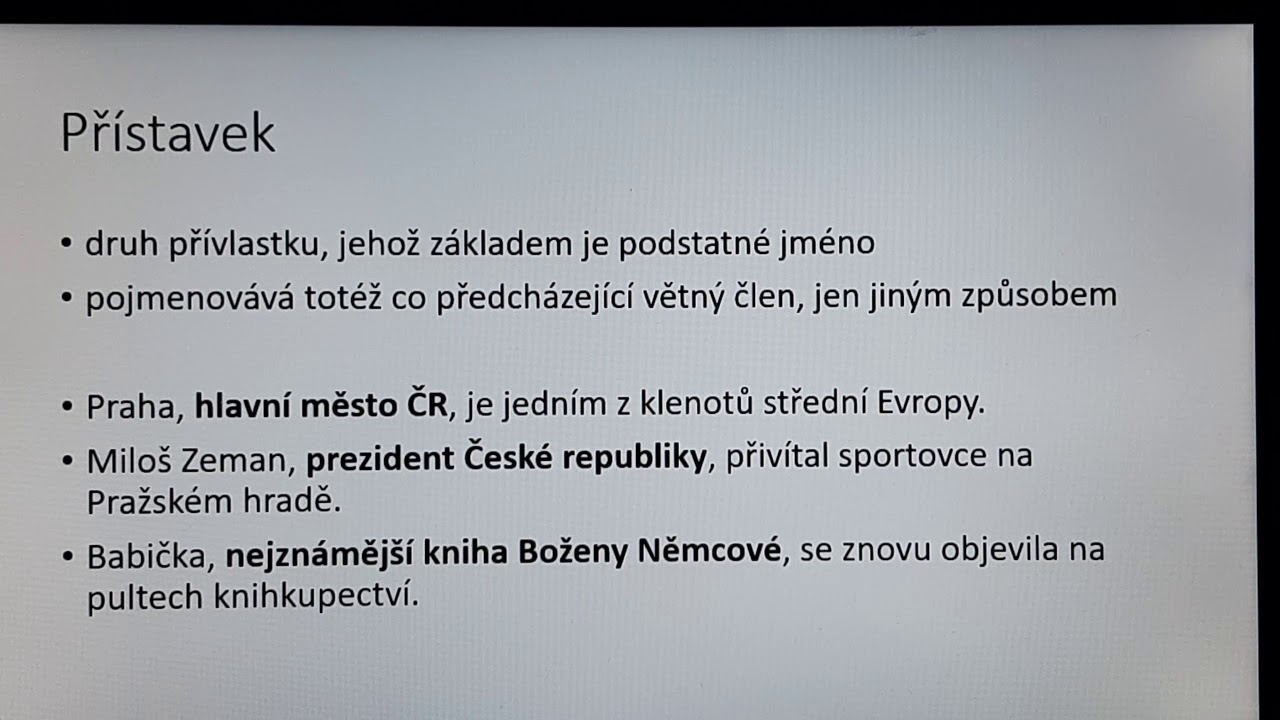 Přívlastek II. (volný, těsný, přístavek)