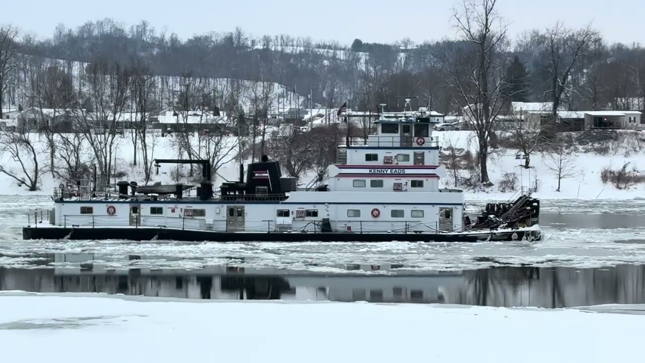 Linda Taylor and Kenny Eads on the Icy Ohio River! 