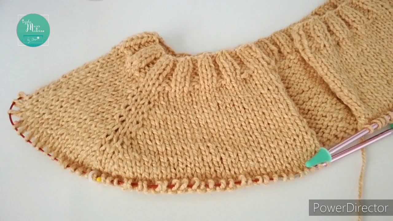 COMO TEJER CUELLO ELASTICO DESDE EL INICIO /Sueter Top Down Manga Ranglan/ Dos Agujas.