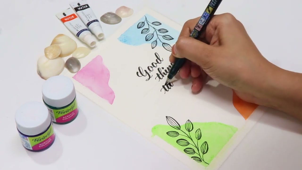 EASY WATERCOLOUR BACKGROUND FOR BEGINNERS | #calligraphy #brushlettering #moderncalligraphy #howto