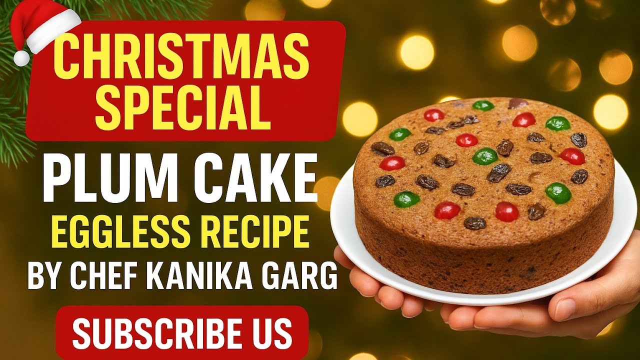Eggless Christmas Plum Cake | Rich, Moist & Flavourful | No Alcohol Fruit Cake