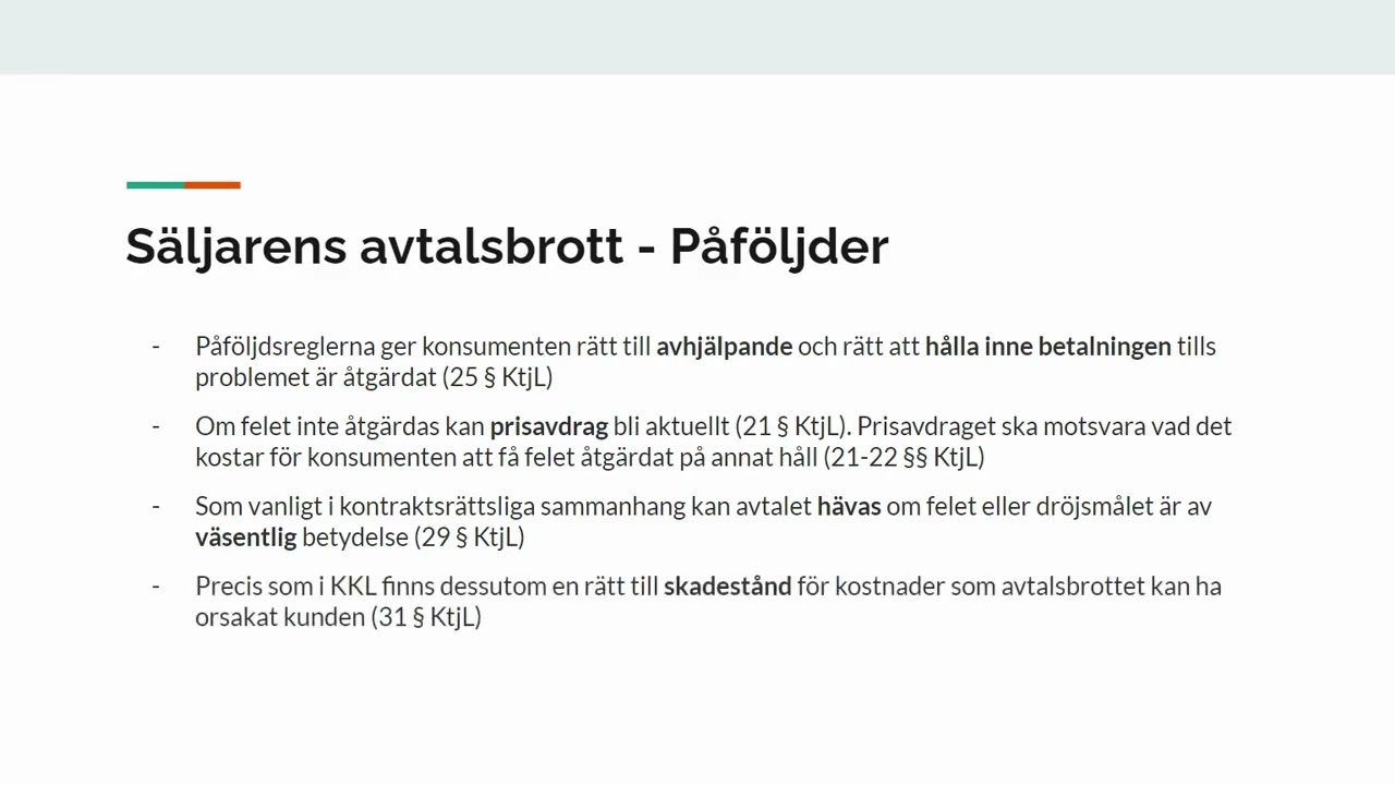 Konsumenträtt - Konsumenttjänstlagen och DAL