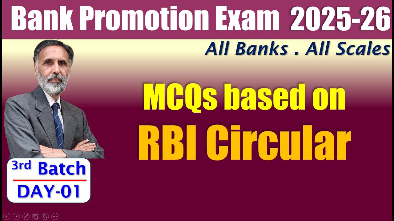 BANK PROMOTION EXAM 2025-26 : MCQs on RBI Cir 16.10.25 (6.30am) #nstoor