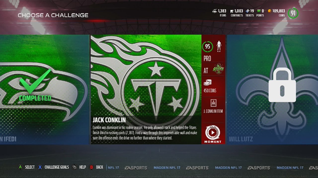 Madden NFL 17 | MUT All-Rookie Challenge | Offensive All-Rookie Team Challenge #5 | Jack Conklin