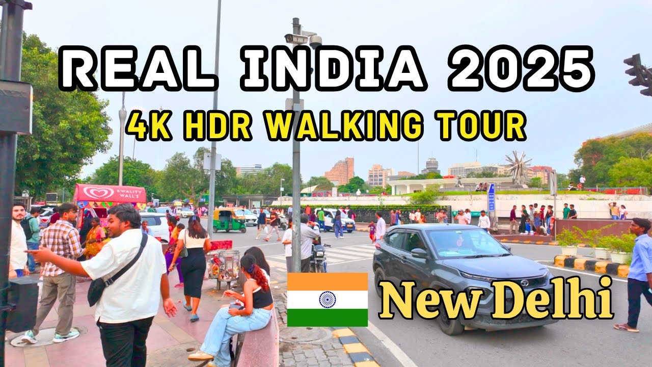 Walking in India 2025 🇮🇳 - New Delhi, Connaught Place, Real City Life 4K HDR