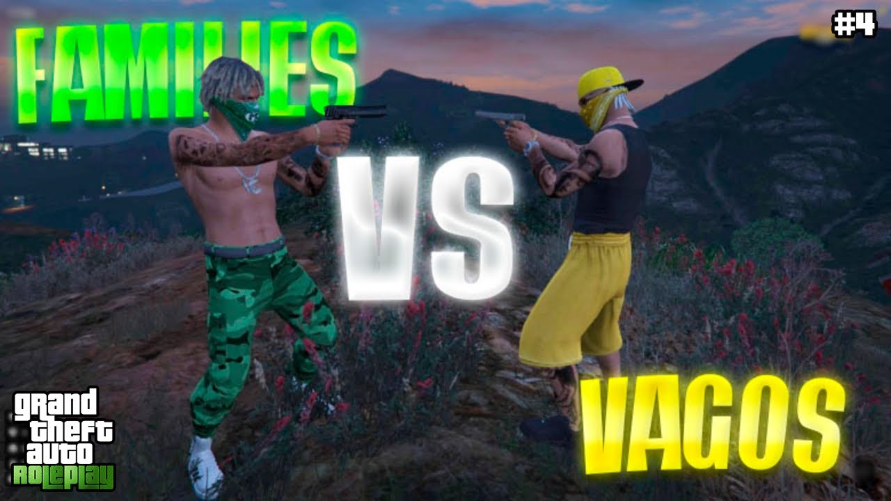 TIROTEOS entre LOS FAMILIES  y LOS VAGOS | 💚 VS 💛 | GTA V ROLEPLAY #4