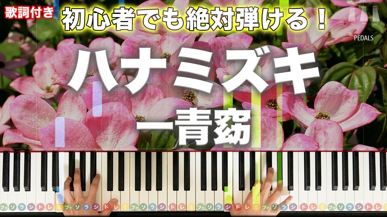 「ハナミズキ 」一青窈 【初心者でも絶対弾ける！動画で分かるピアノの弾き方】レベル☆☆☆ 歌詞付き