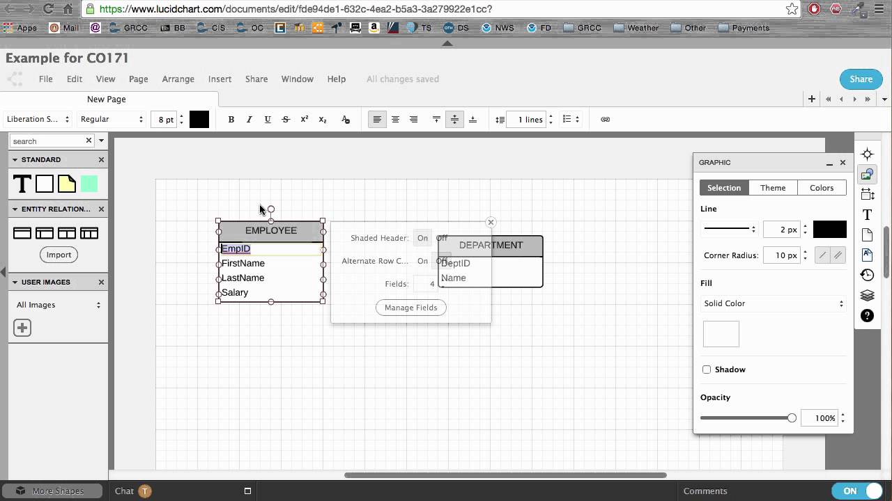 Creating an ERD with LucidChart