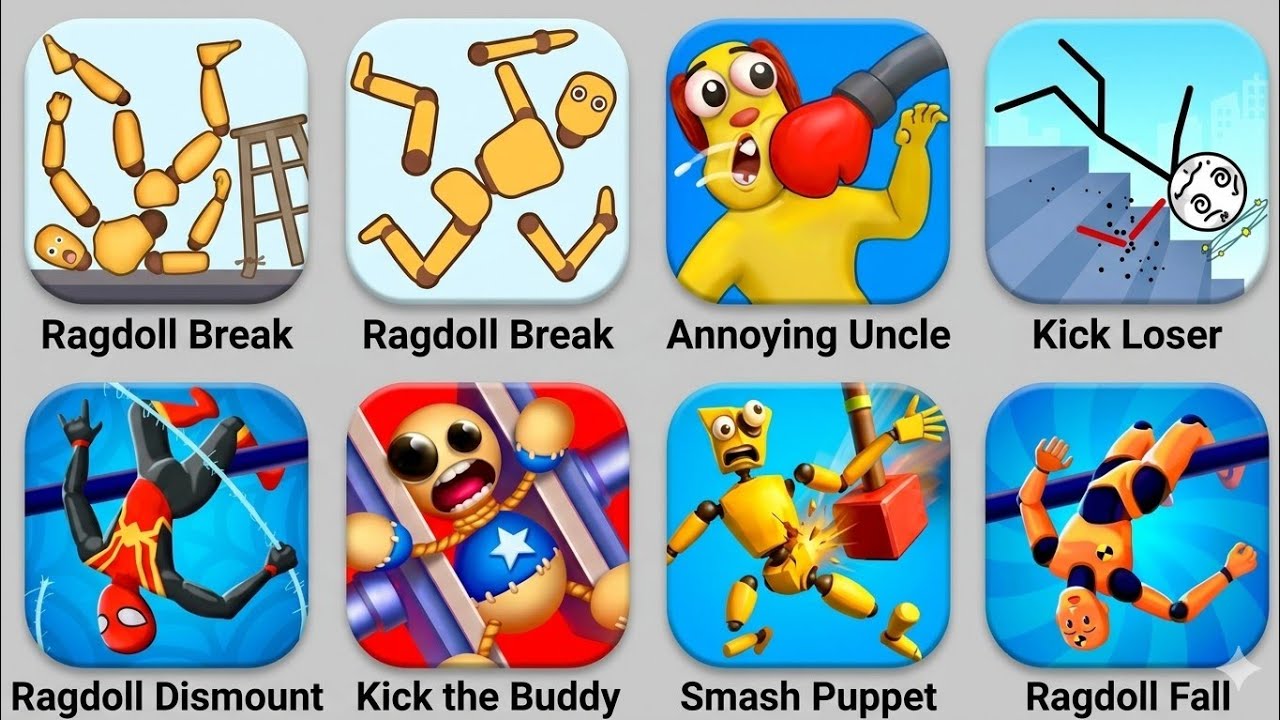 RagdollBreak,KickTheBuddy,SprinkyTransformer,SprinkySurvival,AnnoyingUnclePunch,SudwaySurfers,MyTom2