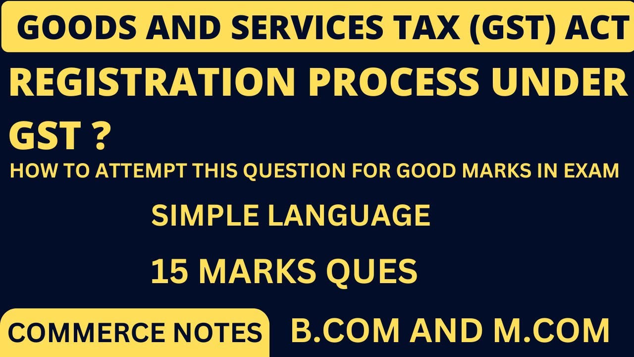 Registration Process Under GST Explained in Detail | Goods and Services Tax (GST) Act | BCOM 5TH SEM