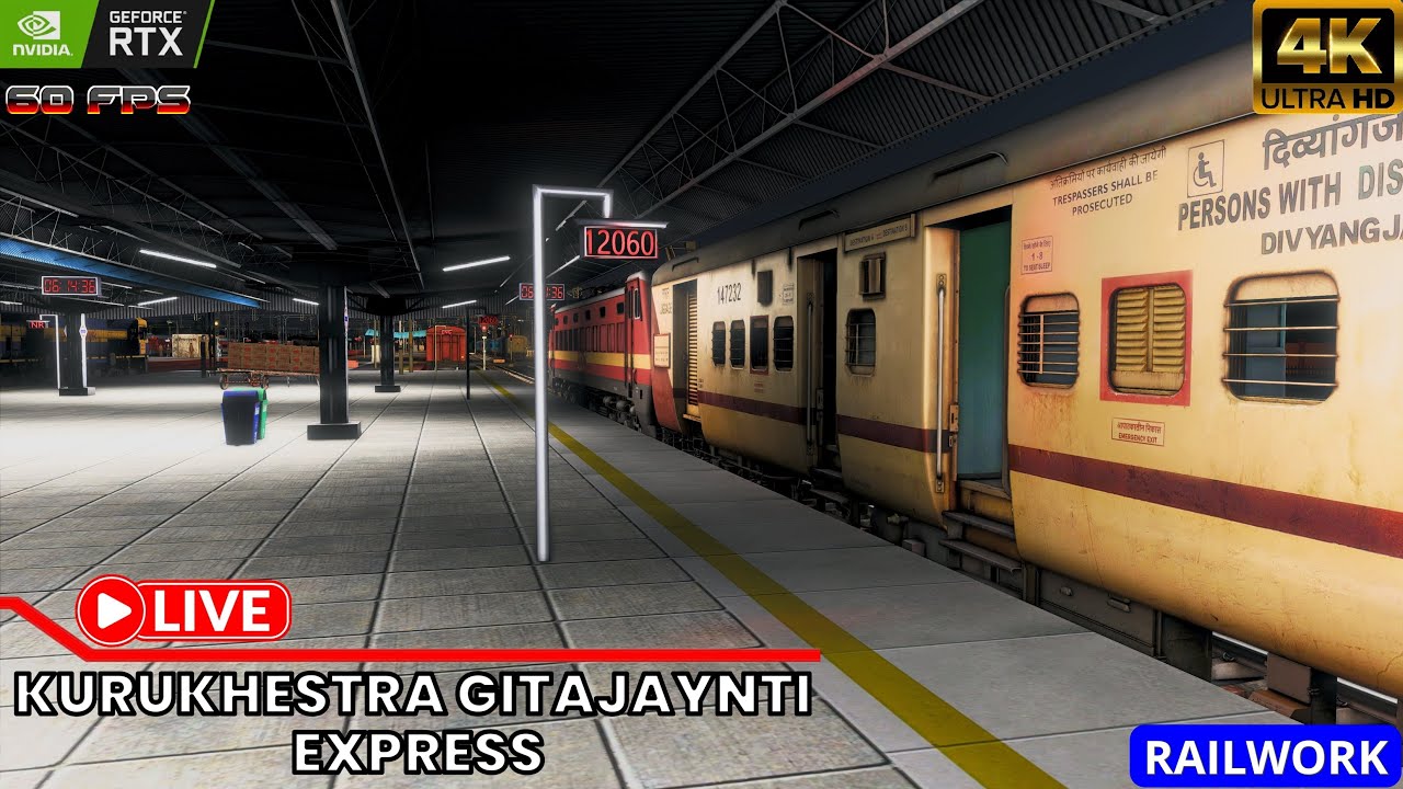 11841 KURUKHESTRA GITAJAYNTI EXPRESS LIVE RAILWORKS..#indianrailways #railworks #gaming #live