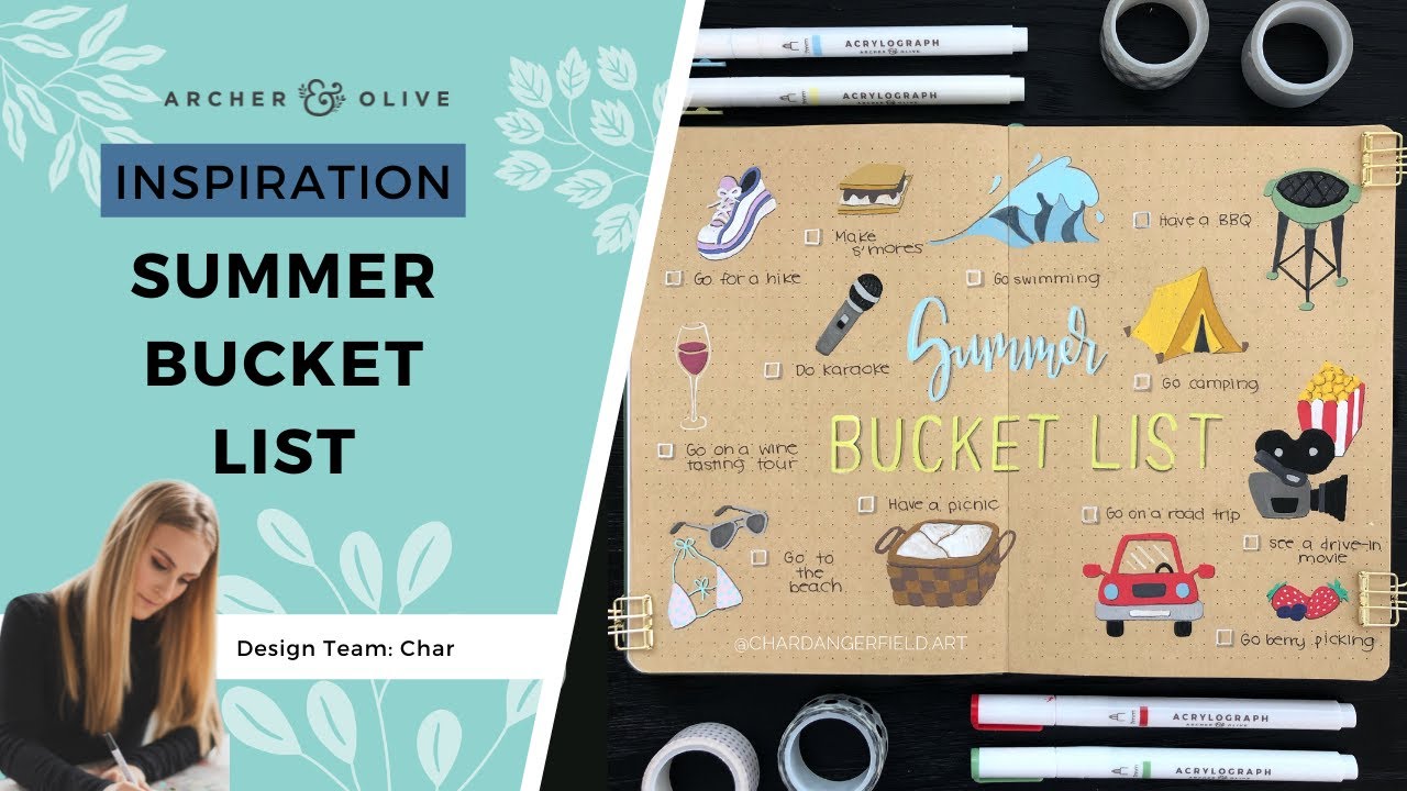 Summer Bucket List Bullet Journal Spread | 18+ Summer Bucket List Ideas