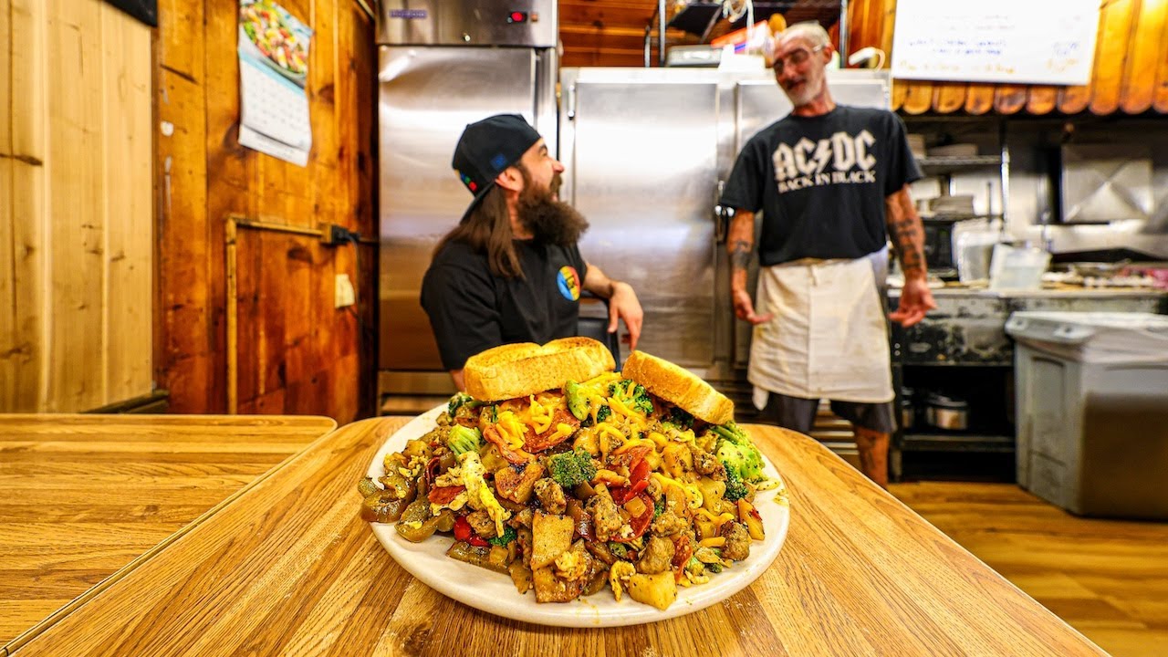 I ATTEMPTED A 20 YEAR OLD BREAKFAST CHALLENGE IN A SHACK IN NEW YORK! | BeardMeatsFood
