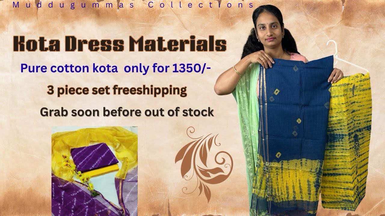#Purekota Cotton Dressmaterials//freeshipping// shibori print dressmaterials//