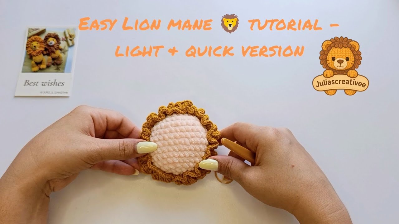 The Cutest Lion Mane EVER for Your Amigurumi, Easy Tutorial How to crochet mane #amigurumi #crochet
