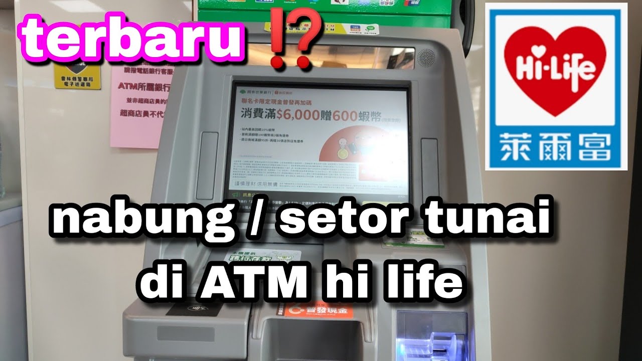 nabung / setor tunai lewat ATM hi life. aku pakai ATM cooperative bank #vlogtki