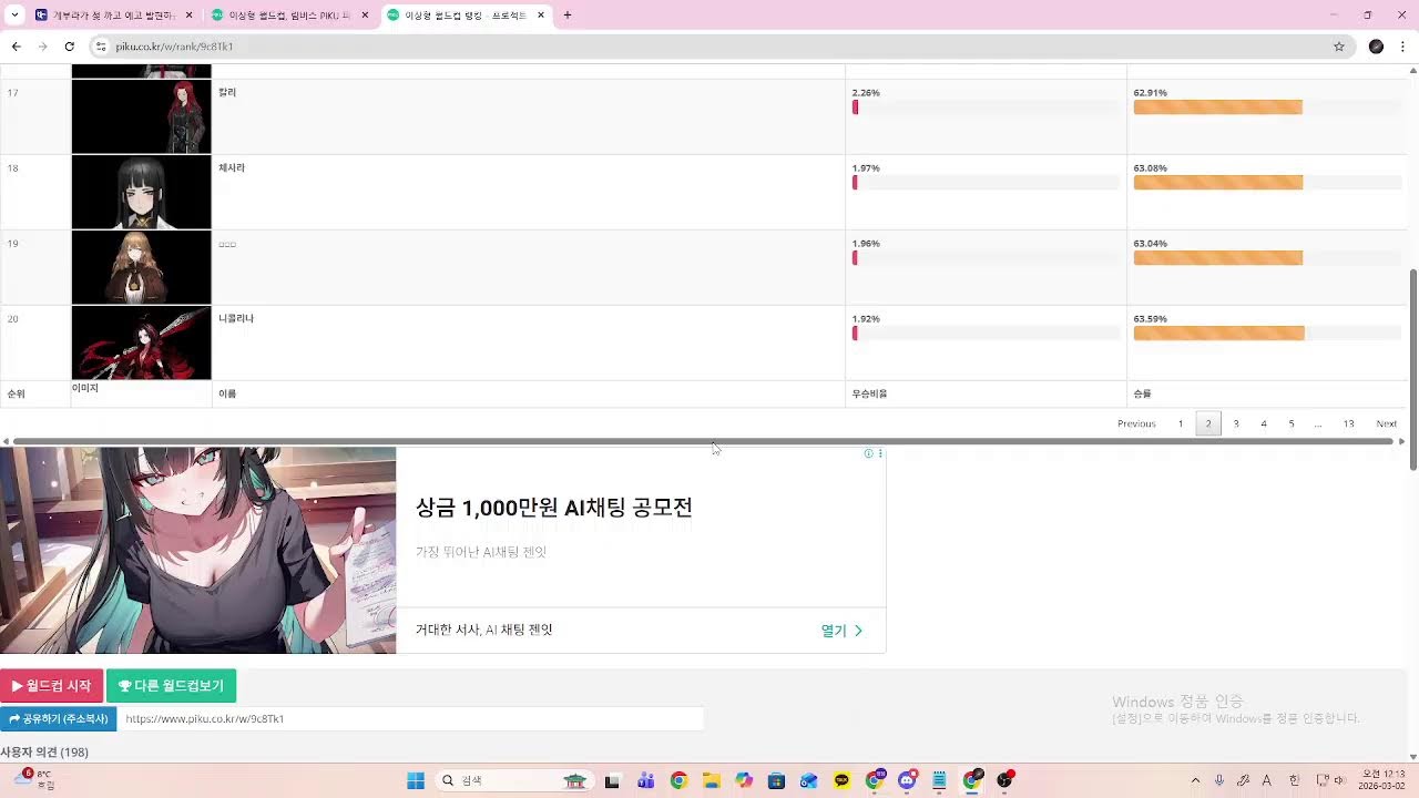 오늘은 림버스 여캐 이상형 월드컴 할거임 (여캐 품평 방송)