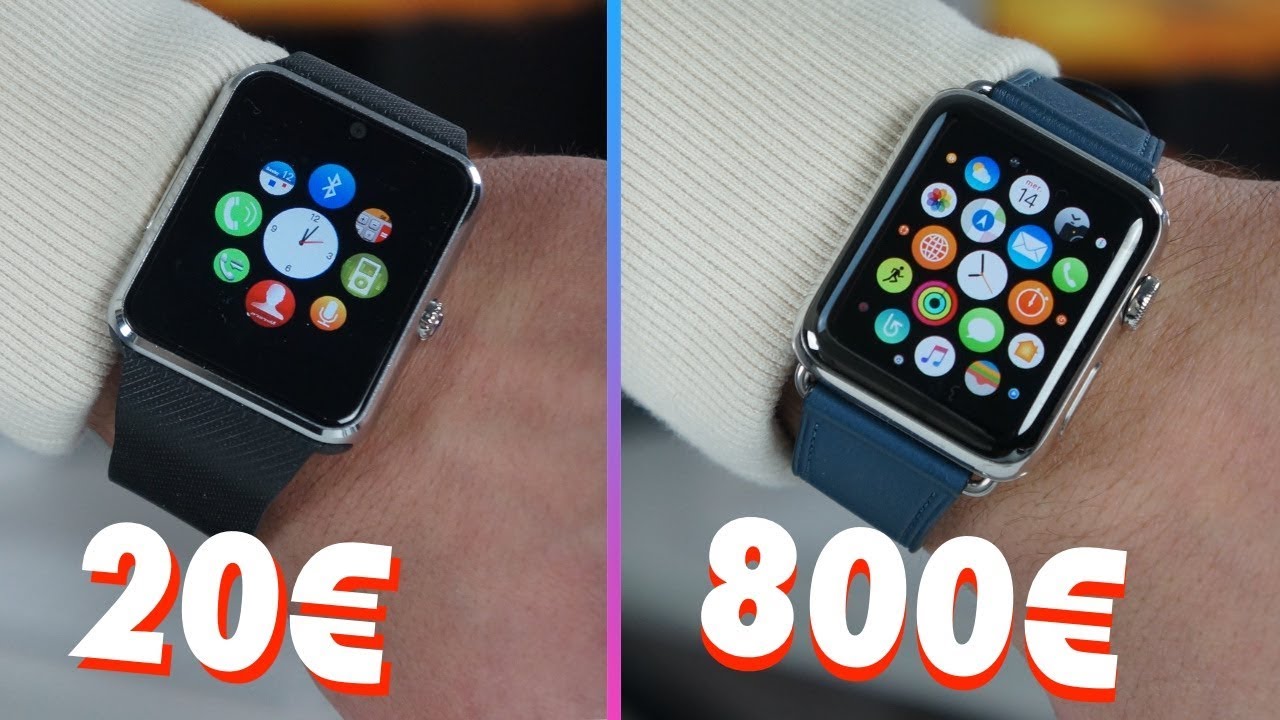 Montre connectée (20€) VS Apple Watch (800€)