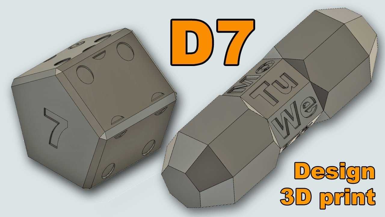Fair 7 sided dice - D7 - Design and 3D printing