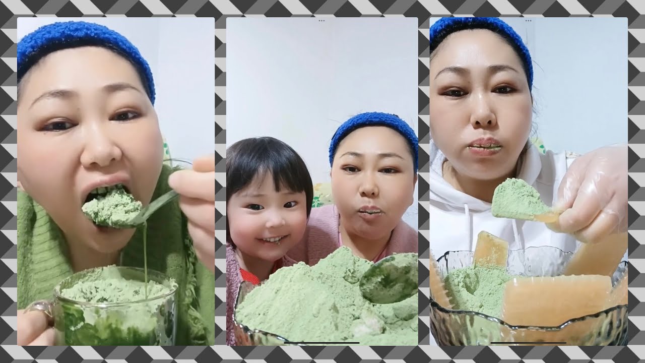 ASMR :Heavy Matcha powder ice|solo bites|Soft ice|crushed hard ice|white ice eating|V-good crunchy