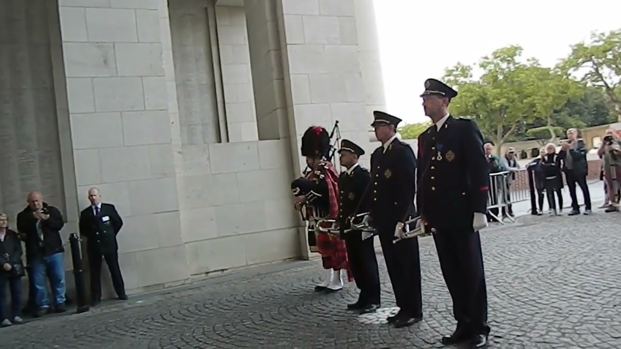 Flowers of the forest, the last post in the Menin Gate, Ypres, Belgium