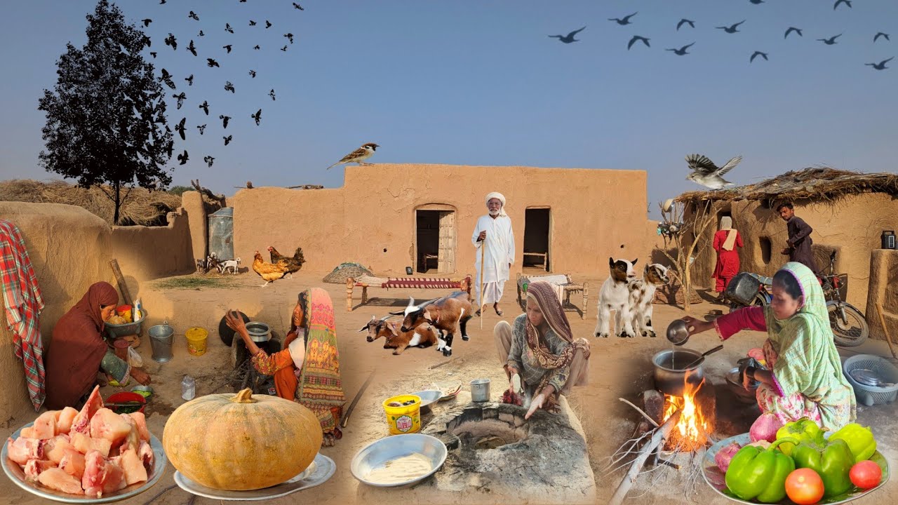 Desert Women Cooking Pumpkin Unique Style Recipe | Pakistan Desert Life | Traditional Breakfast