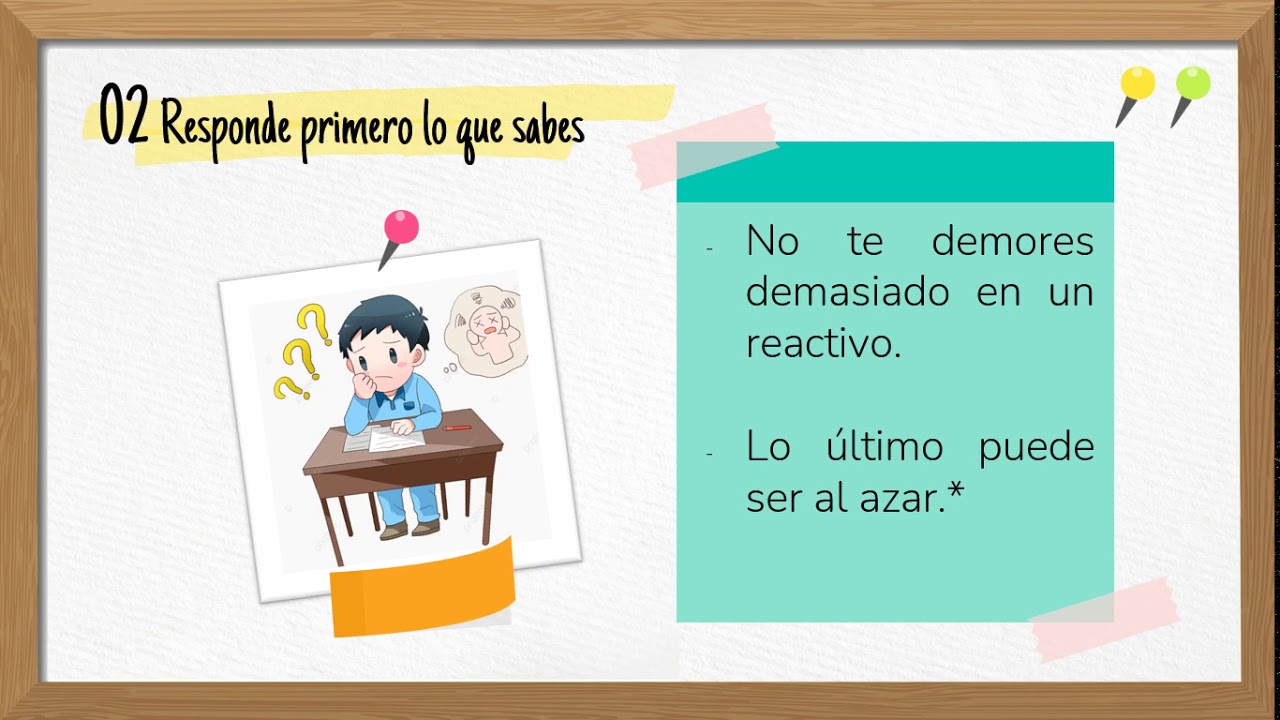 Examen de opción múltiple. RECOMENDACIONES