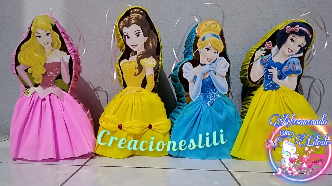 cómo hacer  piñatas de princesas