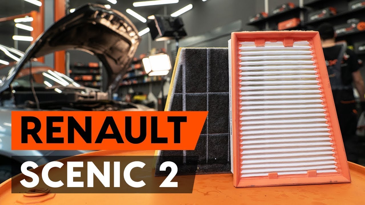 Kuinka vaihtaa ilmansuodatin RENAULT SCENIC 2 (JM) -merkkiseen autoon [AUTODOC -OHJEVIDEO]