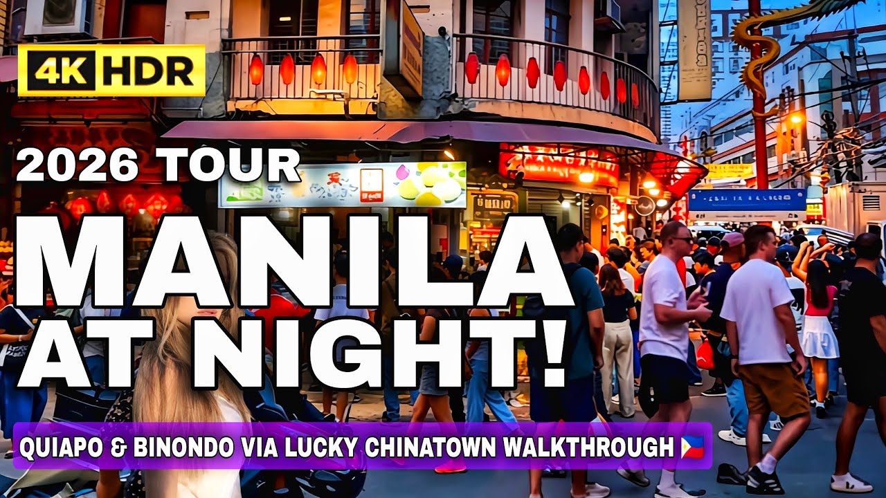 MANILA After Dark |The Neon Streets Of Binondo To Lucky Chinatown Manila Nighlife Walking Tour 4KHDR