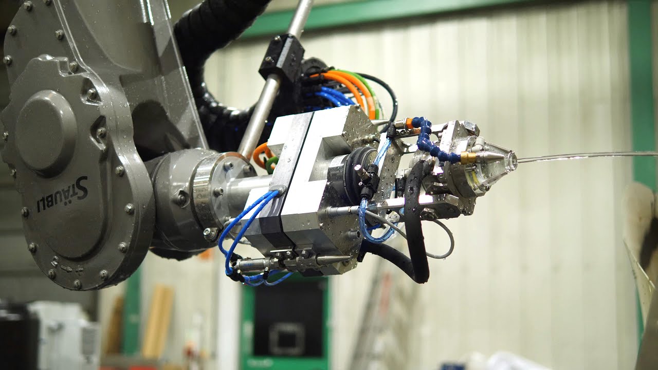 Mid-build testing of dual robot ultrasonic inspection machines.