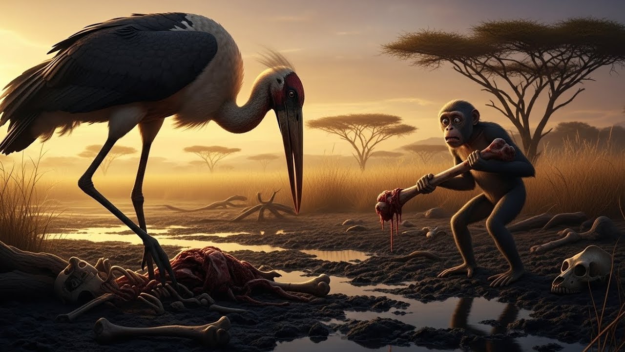Life 8.5 Million Years Ago | Giant Stork Harassment at Shoreline Larder