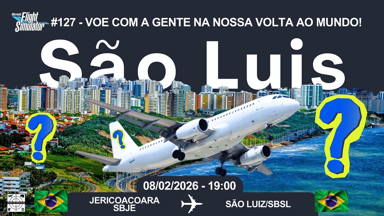 🌍✈️LIVE VOLTA AO MUNDO | JS AIR VIRTUAL | NOVA IDENTIDADE VISUAL + ROTA SBJE ▶ SBTE ▶ SBSL | A320