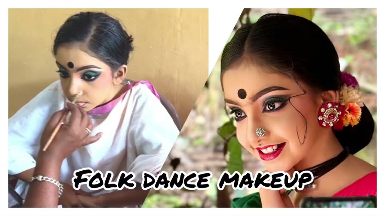 Folk dance makeup for school competition #folkdance #makeup