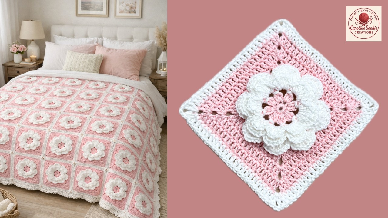 🎀💟🍬Absolument gourmand et shabby chic ! GRANNY CROCHET FLEUR 🌸