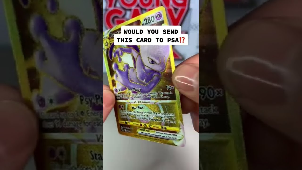PSA 10 SECRET RARE GOLD MEWTWO VSTAR POKEMON CARD 🤩🤩 #SHORTS