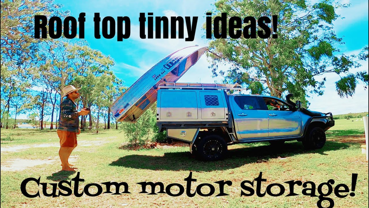 Roof top tinny and motor storage with @cam.ocean. Ep1