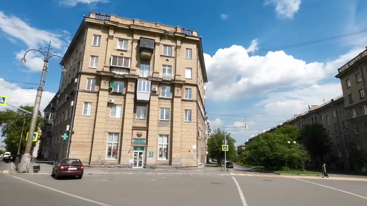 Магнитогорск из окна автомобиля.