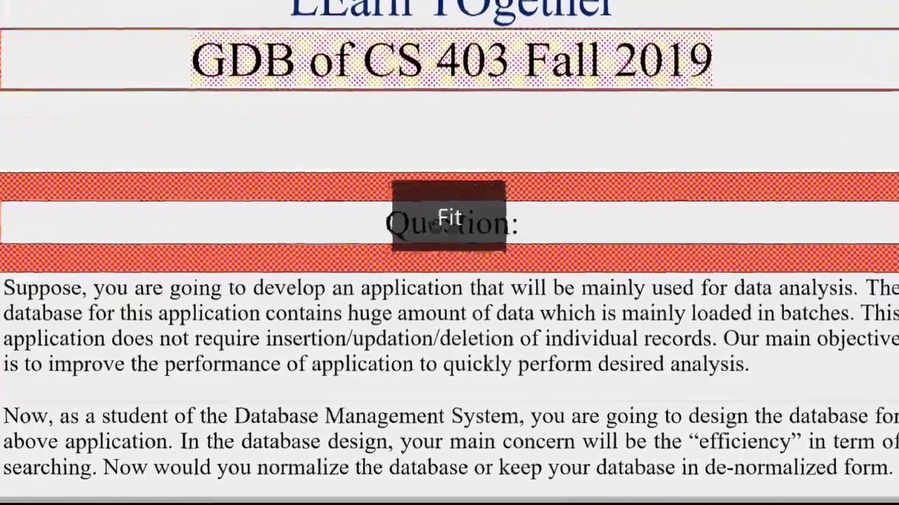 GDB of CS 403 2020