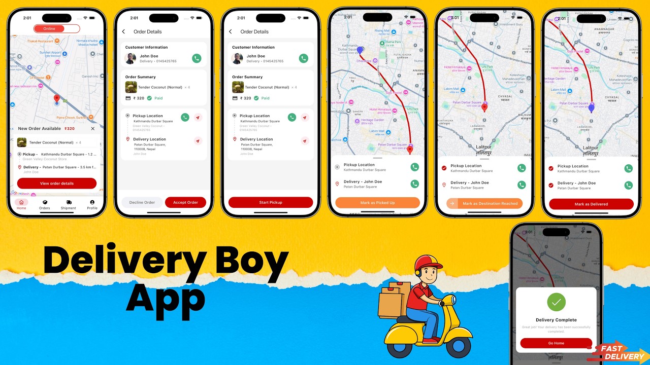 Delivery Boy App Flutter Using Google Map And Provider