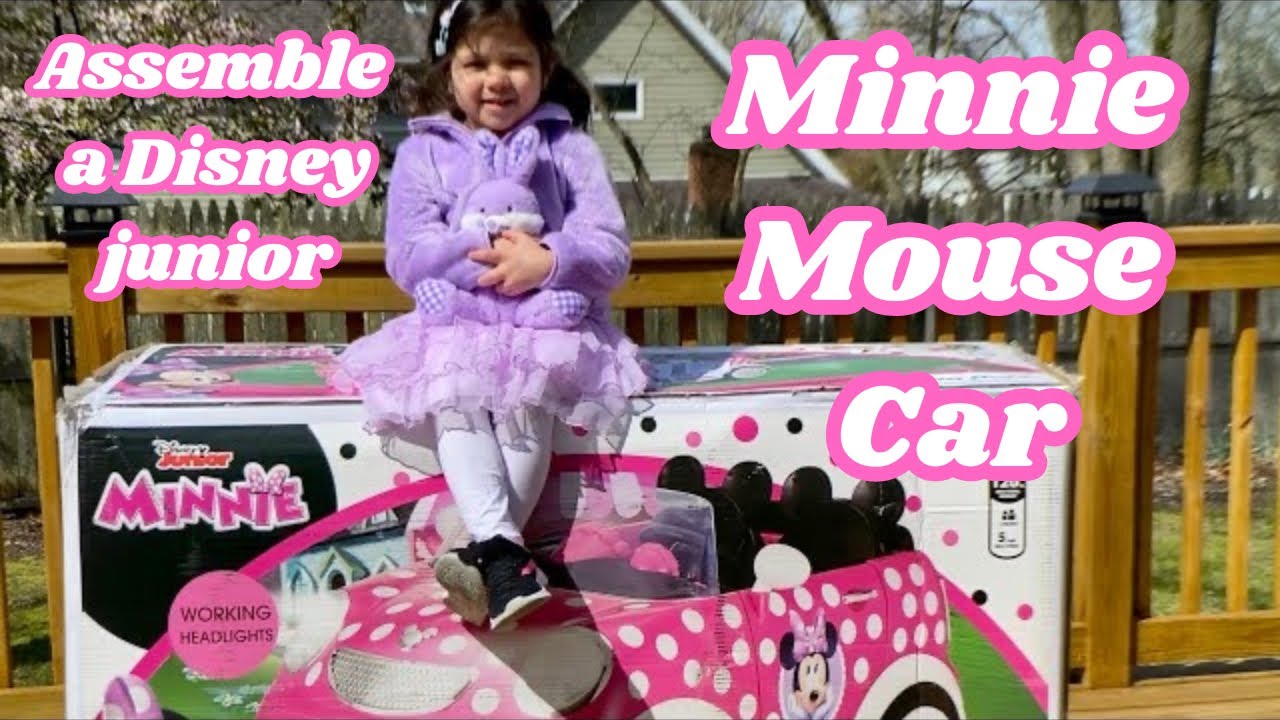 Disney Junior Minnie Mouse Hot Rod Coupe Ride-On Toy by Kid Trax 12 Volt BUILD It with us! #disney