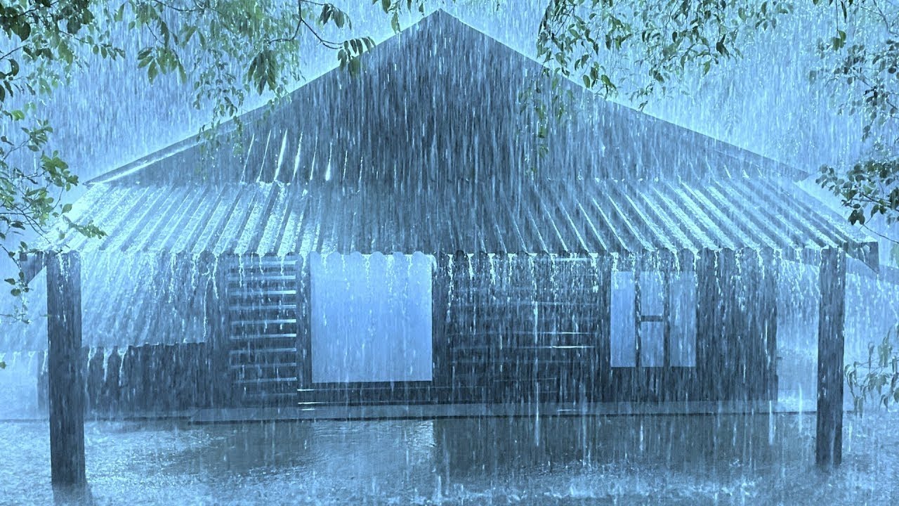 Gentle Night RAIN - Rain For Sleeping - Thunderstorm Sounds, Relax Study White Noise, ASMR