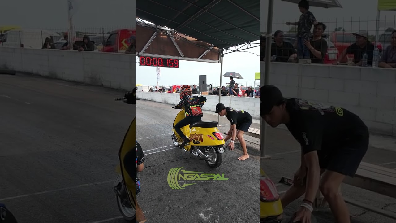 SID 14 Sunmori Vespa Matic 4T 200cc ( ED GOMBLO) #ngaspal #otomotif #balapan #dragbike #vesparacing