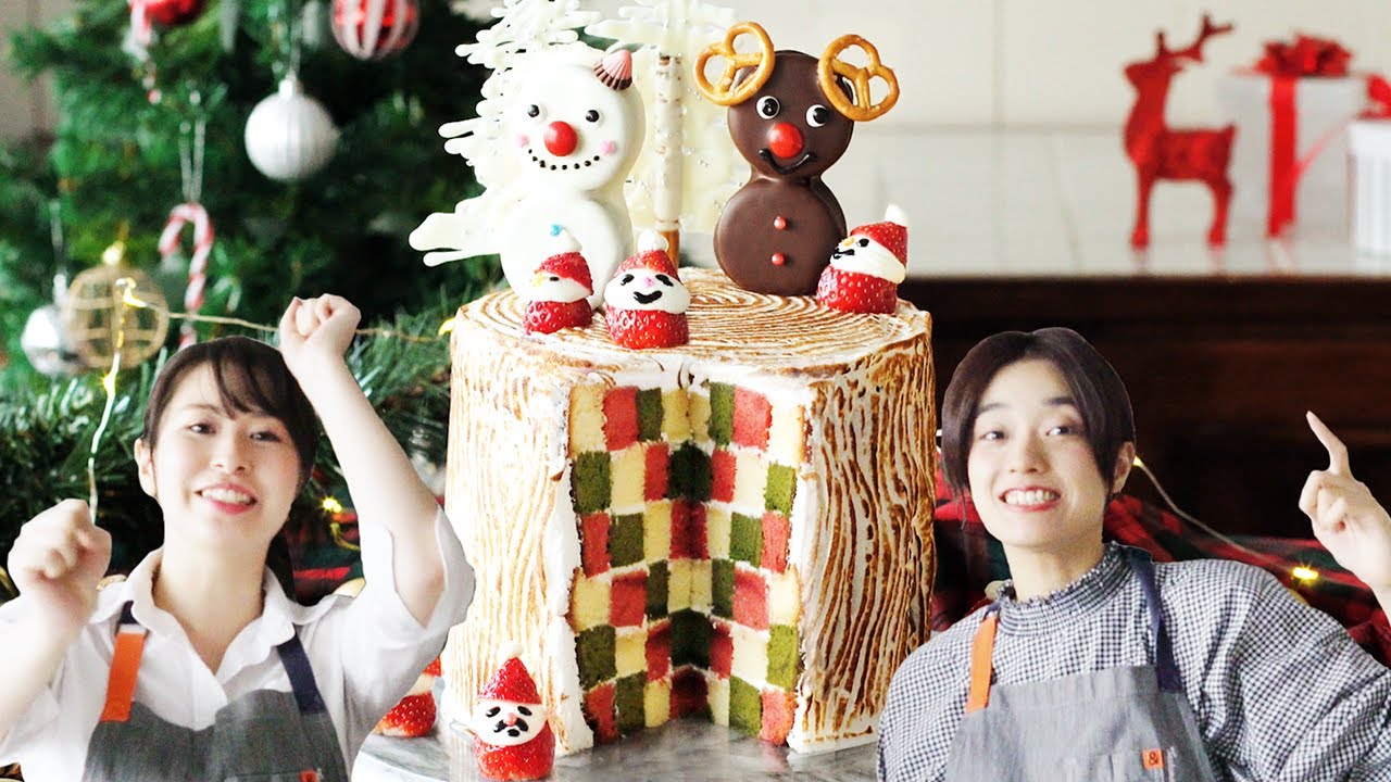【クリスマス】ダミエケーキ作ってみた！【きゅうりめし】【3分くらいクッキング】