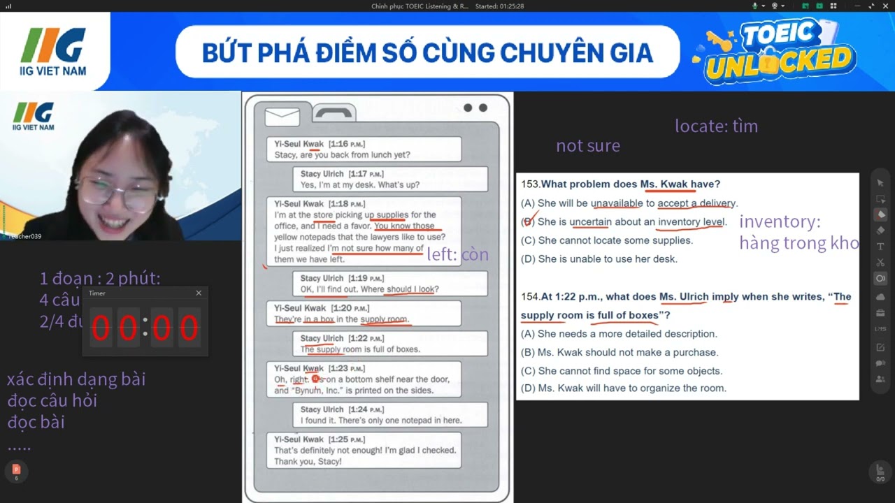 Giải đề TOEIC Part 7: Câu hỏi Đoạn Tin Nhắn - Text Message Chain mục tiêu 450+ | IIG Việt Nam