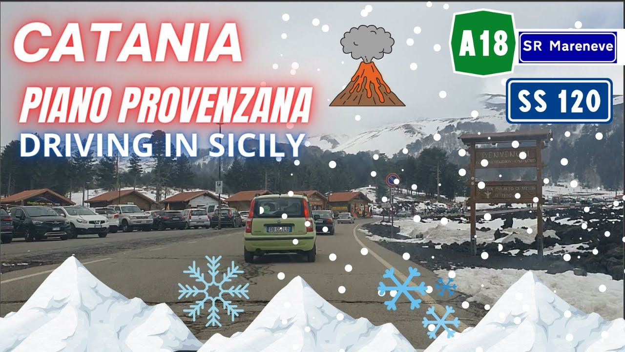 ❄️🌋driving in Sicily from CATANIA to MOUNT ETNA/PIANO PROVENZANA and LINGUAGLOSSA - CINEPANETTONE